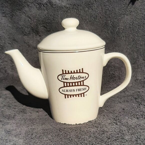 Tim Hortons 2 Cup Tea Pot White Always Fresh No Box - Picture 4 of 10
